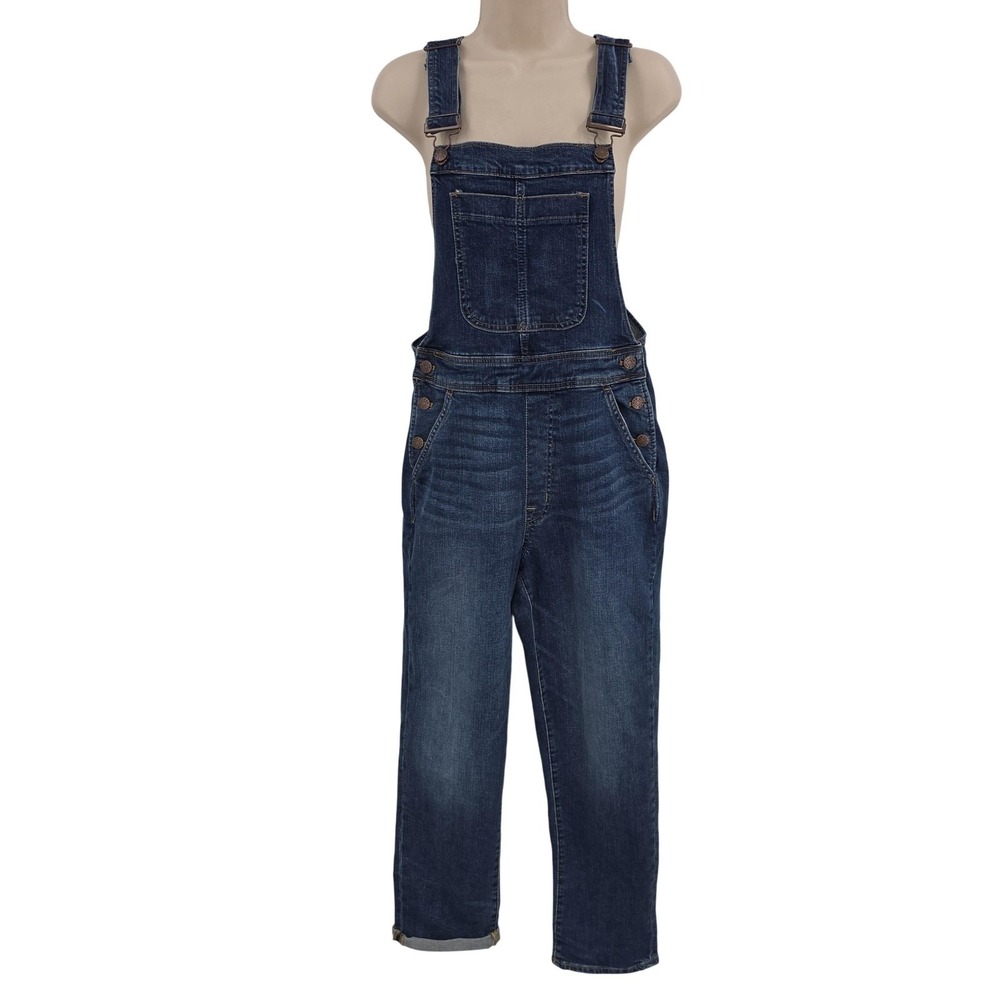NEW J.Crew Denim Overall In Indigo Women XS Blue‎ Adjustable Bib Pockets L5444